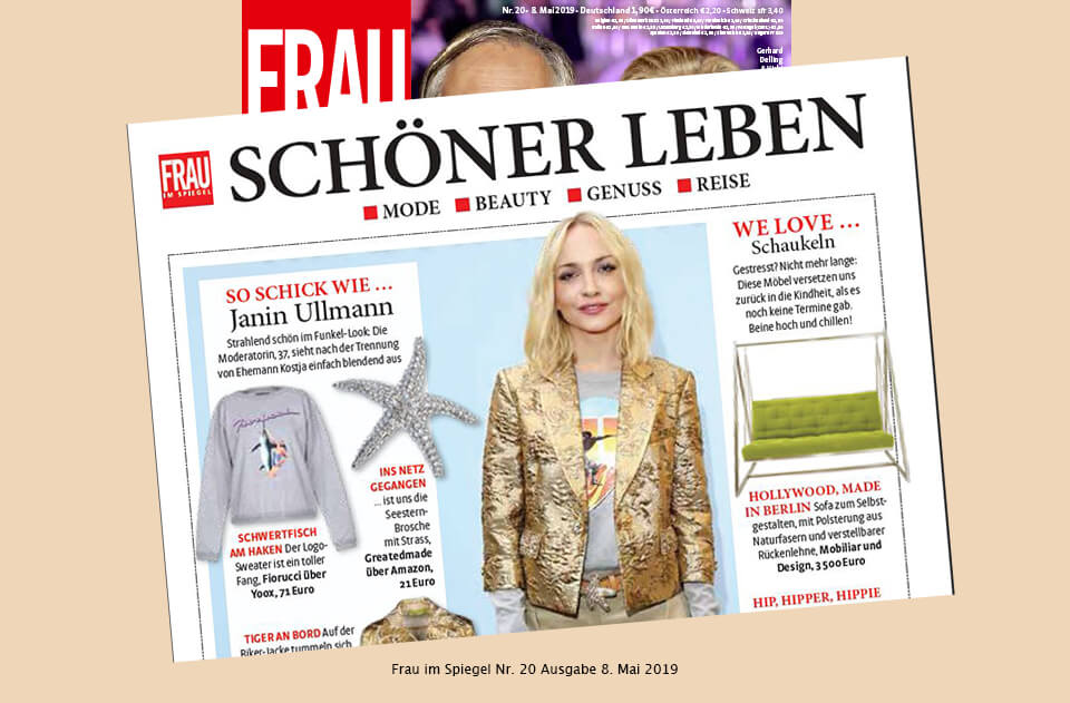 Pressebericht Frau im Spiegel - Schaukelsofa-Haengesofa-Haengeschaukel